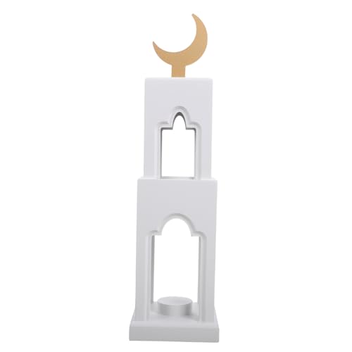 HOLIDYOYO Mondschloss-Ornamente Ramadan-Ornamente Aus Holz Eid-Dekorationen Für Den Tisch Ramadan-Dekorationen Tisch-Mubarak-Dekoration Party-heimdekoration Eid-tischschmuck Hölzern Weiß von HOLIDYOYO