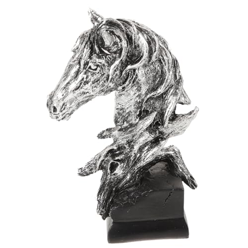 HOLIDYOYO Pferdekopfschmuck bürodeko büro Dekoration Home Decor tischdeko esstisch Tischdekoration Tierskulptur Pferdegesicht-Statue Bürofigur Tierfiguren Desktop-Dekoration Heimdekoration von HOLIDYOYO