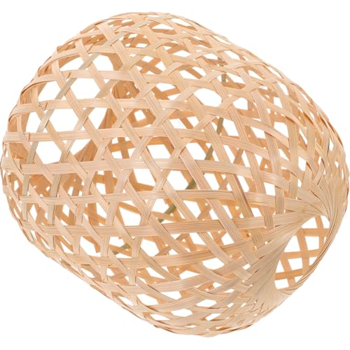 HOLIDYOYO Rattan-Lampenschirm Mit Runder Kuppel Ersatz Für Kleinen Boho-Lampenschirm Vintage-Pendelleuchtenschirme Natürlicher Gewebter Lampenschirm Für Kandelaber-Kronleuchter-Tisch von HOLIDYOYO