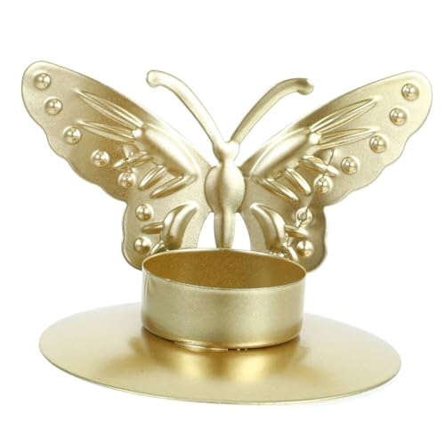 HOLIDYOYO Schmetterling-kerzenhalter Kerzendochte Bastelsachen Kerzenstifte Tafelkirschen Kerzenlöscher Hochzeit Dekoration Hochzeitskerze Hochzeitsdekoration Bastelset Eisen Golden von HOLIDYOYO