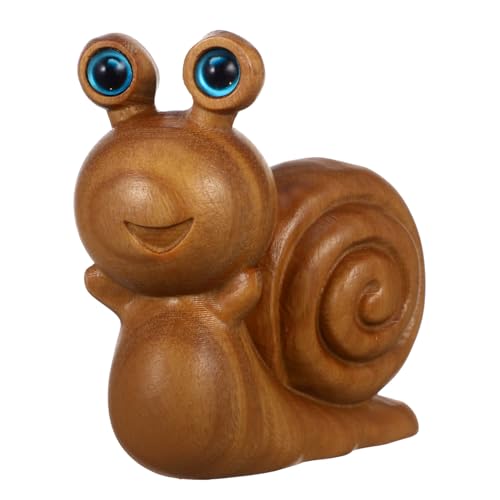 HOLIDYOYO Dekorative Schnecke Tierfigur Handgefertigt Schneckenstatue Aus Holz Für Den Schreibtisch Tierdekoration Für Zuhause Und Büro von HOLIDYOYO