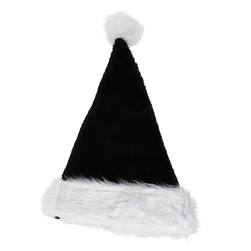 HOLIDYOYO Schwarzer üsch Weihnachtsmütze Für Erwachsene Lustige Kopfbedeckung Für Weihnachtsfeiern Und Halloween Partys Cosplay Hut Fleece Material von HOLIDYOYO