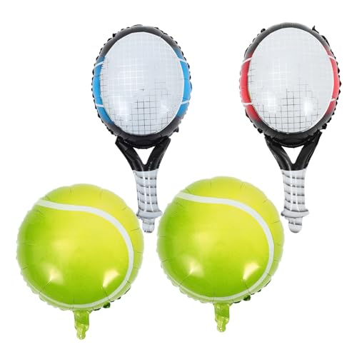 HOLIDYOYO Set Aus Tennisballons Und Schlägern 4 Teiliges Set Für Tennis Bachelorette Party Dekorationen Haltbare Folienballons Für Tennis Geburtstagsfeiern Inklusive 2 Hellgrünen von HOLIDYOYO