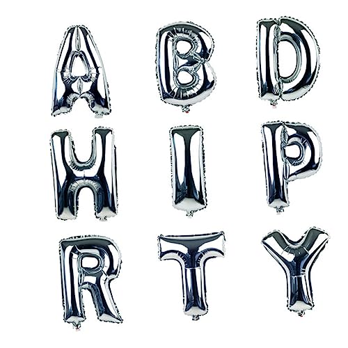 HOLIDYOYO Silberner Metallischer Alphabet Luftballon Party Dekoration Für Geburtstag Hochzeit Taufe Aluminiumfolien Membranballon Silber Für Unvergessliche Feiern von HOLIDYOYO