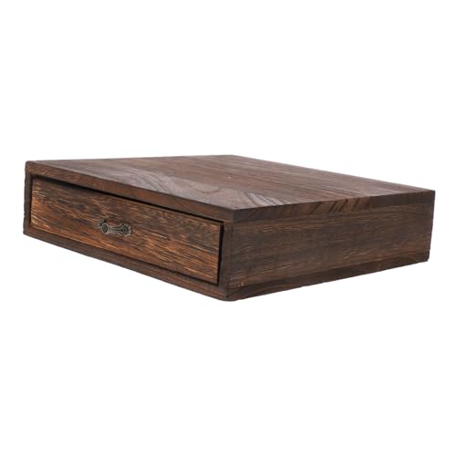 HOLIDYOYO Stapelbare Schreibtisch-Organizer-Schublade Schreibtisch schubladenbox schreibtischschublade Aufbewahrungskorb Deckel Planke Desktop-Schublade aus Holz rustikale Schublade hölzern von HOLIDYOYO