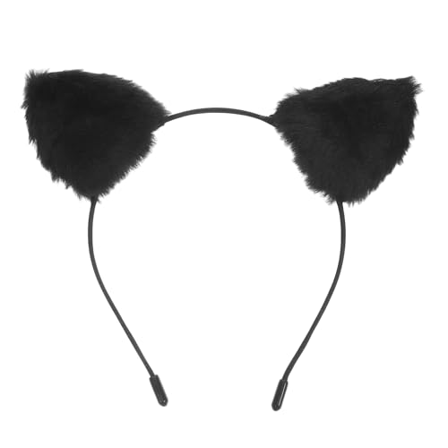 HOLIDYOYO Stirnband Mit Katzenohren Stirnband Mit Gepardenohren Stirnband Aus Kunstpelz Stirnband Mit Schwarzen Ohren Katzenkostüm Für Mädchen Schwarze Katzenohren Halloween Plüsch Black von HOLIDYOYO