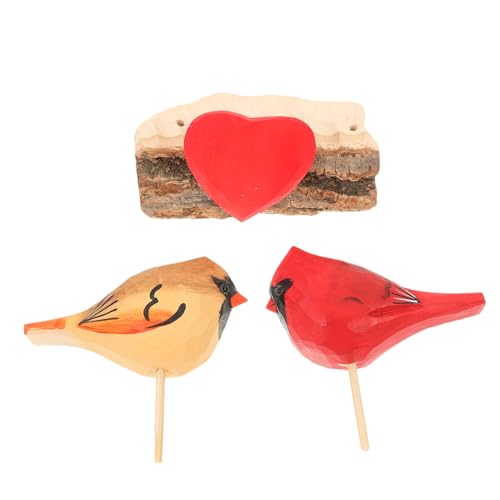 HOLIDYOYO Valentinstag-verzierung Hochzeitsfeier Ornament Valentinstag Ornament Vogelfigur Ornament Valentinstag Dekoration Verlobungsdekor 3D-tierfigur Tischdekoration Ornamente Hölzern von HOLIDYOYO