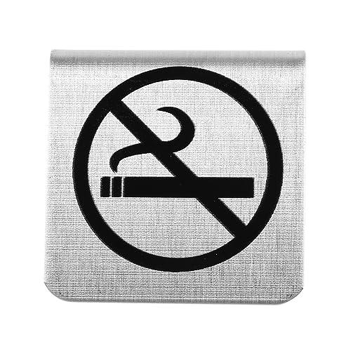 HOLIDYOYO Warnschild Für Rauchverbot Indoor-tischschild Warnschild Aus Edelstahl Nichtraucher-tischtafel Tischzeltschild Tischkarten Rostfreier Stahl Zeichen Schreibtisch von HOLIDYOYO