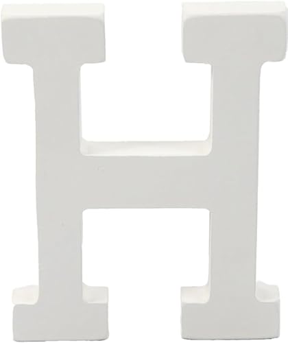 Dekorative weiße Holzbuchstaben und Zahlen, 15 cm (H) von HOME SOLAZZIA