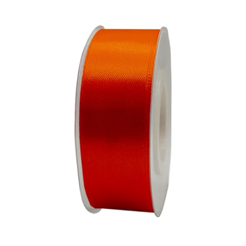 Satinband, 25 mm x 22 m, Geschenkband, Satinband, Geschenkband, dekoratives Band, Stoff (orange, 2.5 cm x 22 m) von HOME SOLAZZIA