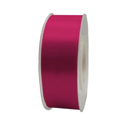 Satinband, 25 mm x 22 m, Geschenkband, Satinband, Geschenkband, dekoratives Band, Stoff (Fuchsia, 2.5 cm x 22 m) von HOME SOLAZZIA