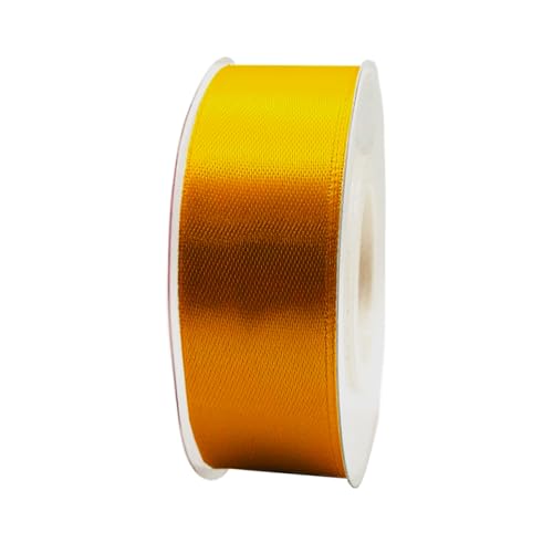 Satinband, 25 mm x 22 m, Geschenkband, Satinband, Geschenkband, dekoratives Band, Stoff (Gold, 2,5 cm x 22 m) von HOME SOLAZZIA