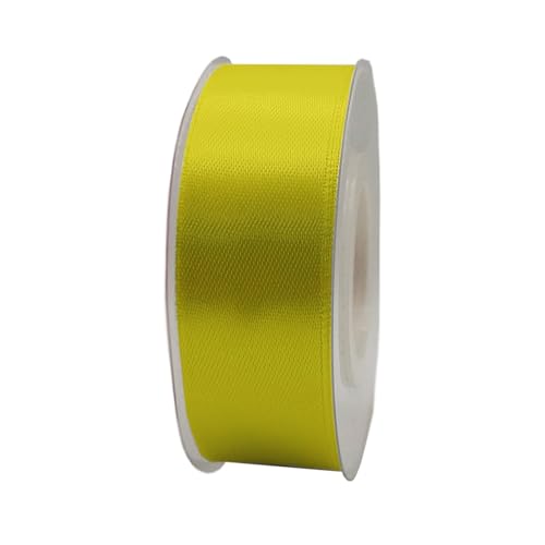 Satinband, 25 mm x 22 m, Geschenkband, Satinband, Geschenkband, dekoratives Band, Stoff (gelb, 2,5 cm x 22 m) von HOME SOLAZZIA