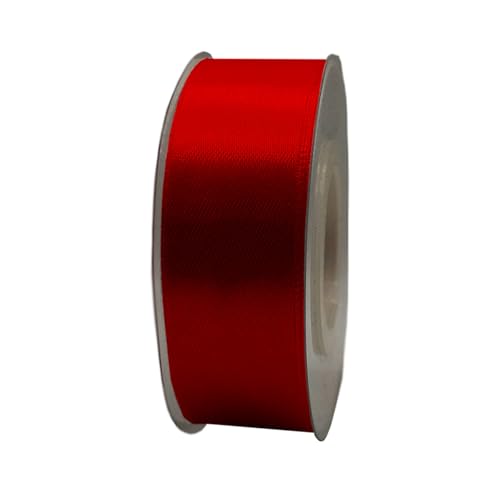 Satinband, 25 mm x 22 m, Geschenkband, Satinband, Geschenkband, dekoratives Band, Stoff (rot, 2,5 cm x 22 m) von HOME SOLAZZIA