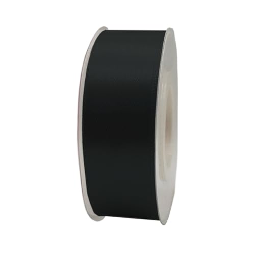 Satinband, 25 mm x 22 m, Geschenkband, Satinband, Geschenkband, dekoratives Band, Stoff (schwarz, 2,5 cm x 22 m) von HOME SOLAZZIA