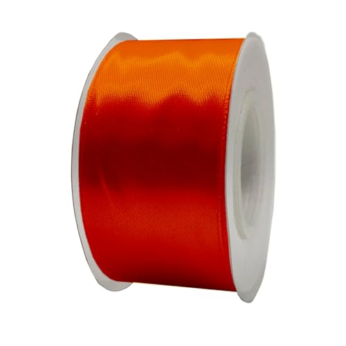 Satinband, 40 mm x 22 m, Geschenkband, Satinband, Geschenkband, Dekoband, Stoff, Orange, 4 cm x 22 m von HOME SOLAZZIA