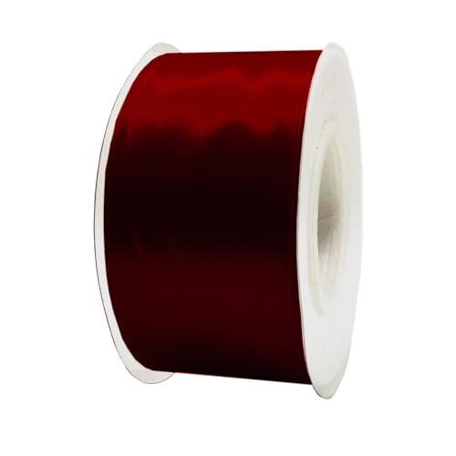 Satinband, 40 mm x 22 m, Geschenkband, Satinband, Geschenkband, dekoratives Band, Stoff, Bordeaux, 4 cm x 22 m von HOME SOLAZZIA