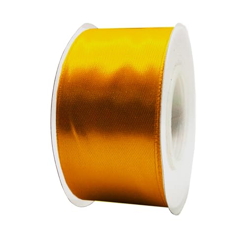 Satinband, 40 mm x 22 m, Geschenkband, Satinband, Geschenkband, dekoratives Band, Stoff (Gold, 4 cm x 22 m) von HOME SOLAZZIA