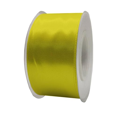 Satinband, 40 mm x 22 m, Geschenkband, Satinband, Geschenkband, dekoratives Band, Stoff (gelb, 4 cm x 22 m) von HOME SOLAZZIA