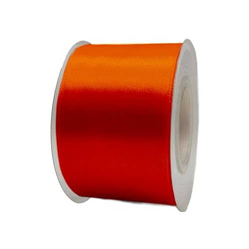 Satinband, 50 mm x 22 m, Geschenkband, Satinband, Geschenkband, Dekoband, Stoff, Orange, 5 cm x 22 m von HOME SOLAZZIA