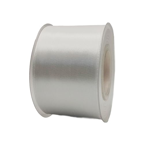 Satinband, 50 mm x 22 m, Geschenkband, Satinband, Geschenkband, Dekoband, Stoff, weiß, 5 cm x 22 m von HOME SOLAZZIA