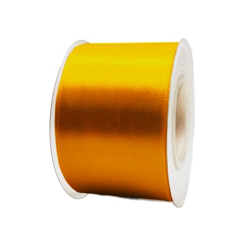 Satinband, 50 mm x 22 m, Geschenkband, Satinband, Geschenkband, dekoratives Band, Stoff (Gold, 5 cm x 22 m) von HOME SOLAZZIA