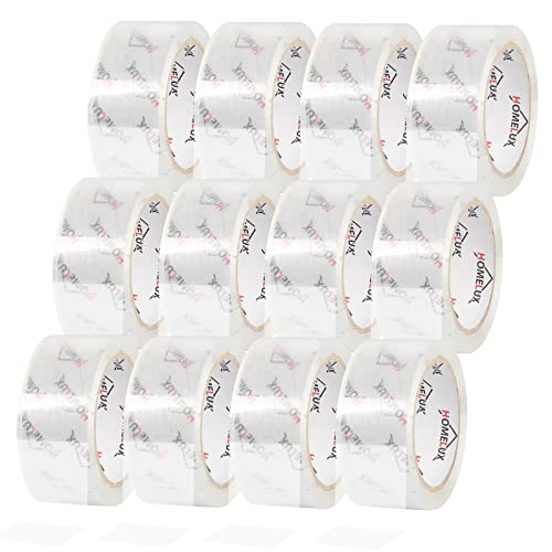 HOMELUX 12 Rollen Paketklebeband Paketband Klebeband Transparent Packband Verpackungsband - 66m Lang 50mm Breit - Transparent - Stark Haftend und Reißfestigkeit - Für Verpacken, Versand und Umzug von HOMELUX