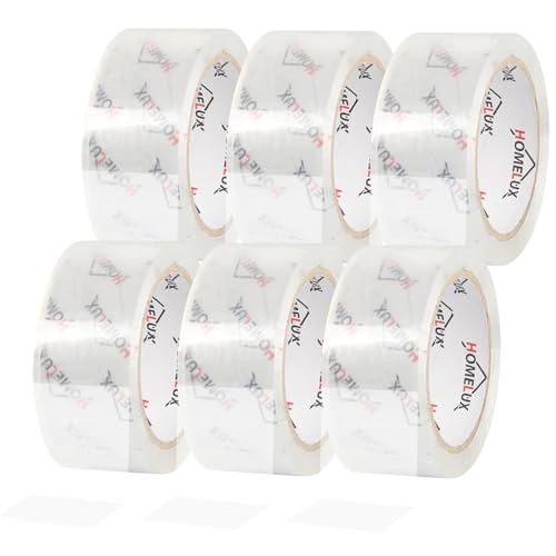 HOMELUX 6 Rollen Paketklebeband Transparent Klebeband Paketband Superklar Packband Geräuscharmes Universalklebeband zum Verpacken von Paketen und Versandschachteln, 66 m x 50 mm, Reißfestigkei von HOMELUX