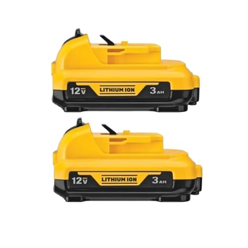 HOMEWQ Kabellos/wiederaufladbar, kompatibel mit Dewalt DCB120 Lithium-Ionen-Akkus, 12 V, 3,0 Ah, Akku DCB124 DW089LG DCD701F2, Elektrowerkzeuge/Laser-Wasserwaage(2 PCS 3.0Ah) von HOMEWQ