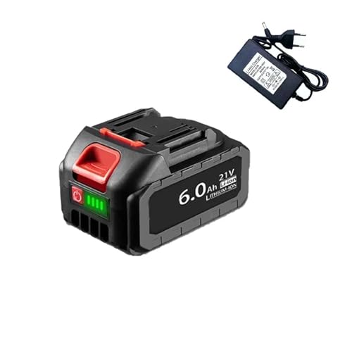 HOMEWQ Leistungsstarker 21-V-9-Ah-Lithium-Akku, kompatibel mit Makita Elektrowerkzeugen von – langlebige und langlebige Leistung(1PCS 6Ah and 21V CAR) von HOMEWQ