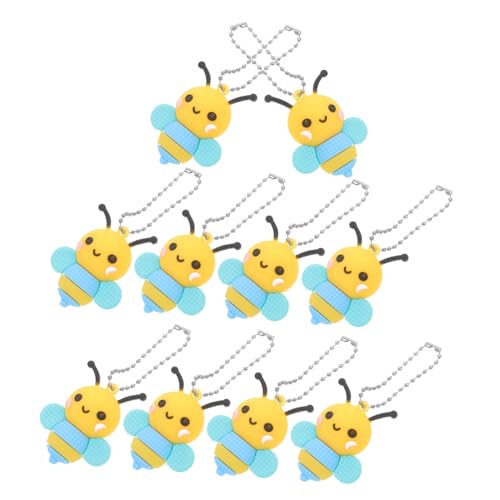 HOMFAMINI 10 Stück Bienen Schlüsselanhänger Bienen Anhänger Hängende Dekoration Rucksack Hängende Bienen Dekoration Hängende Ornamente Pvc Bienen Charms Hängende Schlüsselanhänger von HOMFAMINI