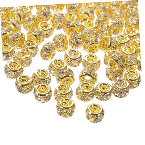 HOMFAMINI 100 Stück Kupfer Eingelegte Diamant Abstandsperlen Armbandperlen Schmuckperlen Schmuckherstellungsset Für Erwachsene Schmuckherstellungszubehör Für Erwachsene von HOMFAMINI