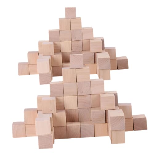 HOMFAMINI 250 Stück Quadratischer Holzblock Unfertige Holzwürfel Leere Holzblöcke Würfel Block Spielzeug Bauspielspielzeug Leere Holzwürfel Kleine Blöcke Kleine Holzwürfel Kiefernholz von HOMFAMINI