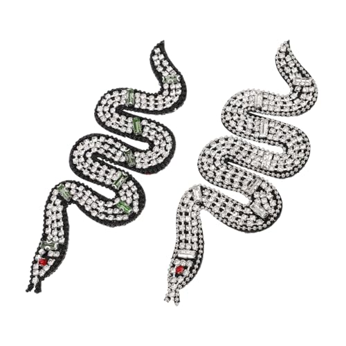 HOMFAMINI 2st Schlangen-patch Gestickter Schlangenaufnäher Schlangenpatches Aus Strass Applikation Aufnähen Dekorativer Aufnäher Schlangenapplikation Kleidung Annähen Hemdapplikationen Glas von HOMFAMINI