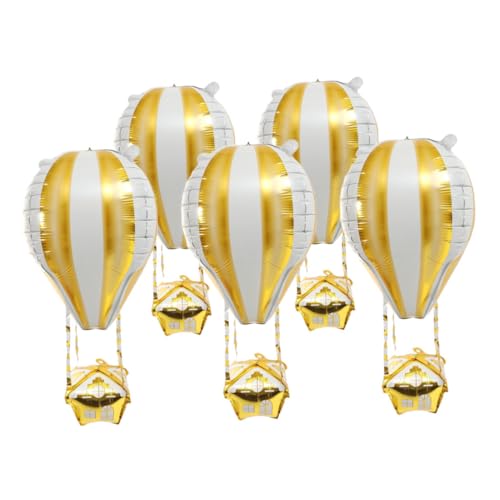 HOMFAMINI 5 Stück Heißluftballon Geburtstagsballon Dekor Aluminiumfolienballons Abschlussfeier Dekorationen Hochzeitsfeier Ballons Dekorative Luftballons Hochzeitsdekoration von HOMFAMINI