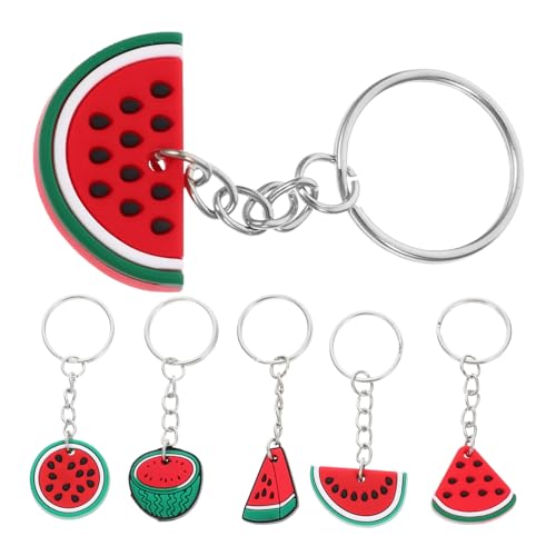 HOMFAMINI 6st Schlüsselanhänger Hawaiianische Partybevorzugung Wassermelonen-partygeschenk Cartoon-charm-anhänger Requisiten Für Die Obstfotografie Melonen-partydekorationen Schmuck Rot Pvc von HOMFAMINI