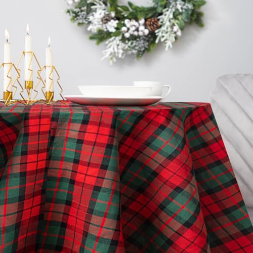 HOMLA Weihnachtstischdecke Tartan kariert 140 cm rund von HOMLA