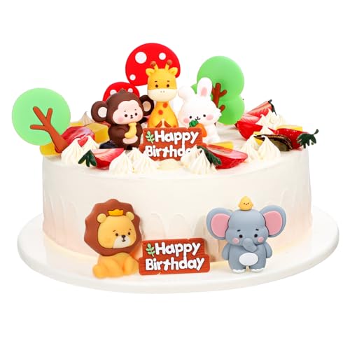 HOMOBABE Tierische Tortendeko mit Mini Waldtieren Shower Dekorationen Softgummi Figuren für Kuchen und Geeignet für Tier Mottopartys und HOMOBABE Tierische Tortendeko mit Mini Waldtieren Shower Dekorationen Softgummi Figuren für Kuchen und Geeignet für Tier Mottopartys und von HOMOBABE
