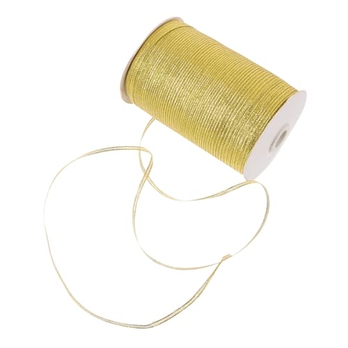 HOMOCONO 1 Rolle seidenband ribbon weihnachtsfi partydeko einschulung weichnachtsgeschke DIY liefert Paketband für den täglichen Gebrauch Festival-Handwerksband Polyester Golden von HOMOCONO