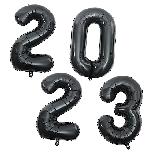 HOMOCONO 1 Satz 2023 2023 Aluminiumfolienballon Silvesterparty Luftballons 2023 Zarte Luftballons 2023 Schwarze Ballonnummern Partydekoration 2023 Neujahrsballons 2023 Zahlenballons Black von HOMOCONO