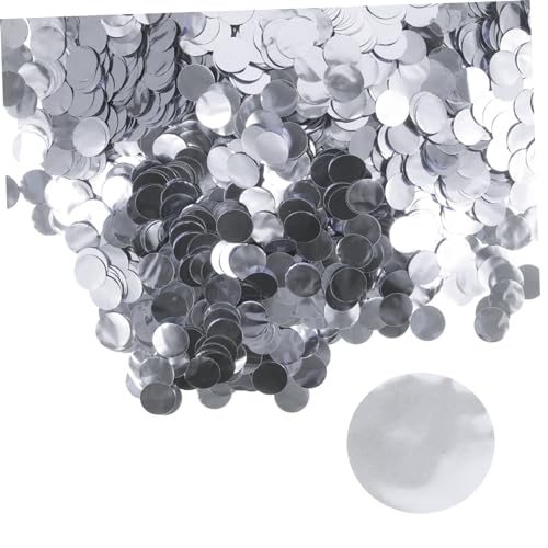 HOMOCONO 1 Satz Rundes Papier Werfen Brautballons Pinata-füller Runde Wurfstreuung Feiertagskonfetti Geburtstag Konfetti Pailletten Konfetti Weihnachtstisch Konfetti Aluminiumfolie Silver von HOMOCONO