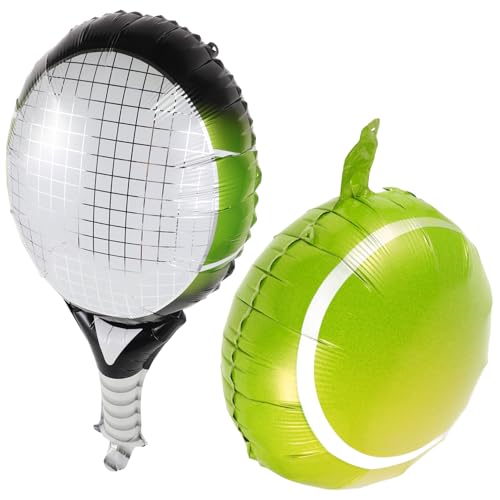 HOMOCONO 1 Set Tennisballon Tennis Aufblasbare Ballons Geburtstagsparty Zubehör Aufblasbare Geburtstagsballons Sportballons Requisiten Ballons Dekorationen Tennisball Und Schlägerballons von HOMOCONO