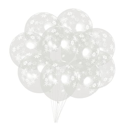 HOMOCONO 12 Zoll Latex Schneeflockenballons 100PCS für Weihnachtsfeier Party Dekorationen von HOMOCONO