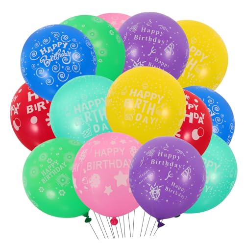 HOMOCONO 100 Stück Bunte Luftballons Happy Birthday Verdickte Latexballons Für Geburtstagsparty Pastellfarben Party Dekoration von HOMOCONO