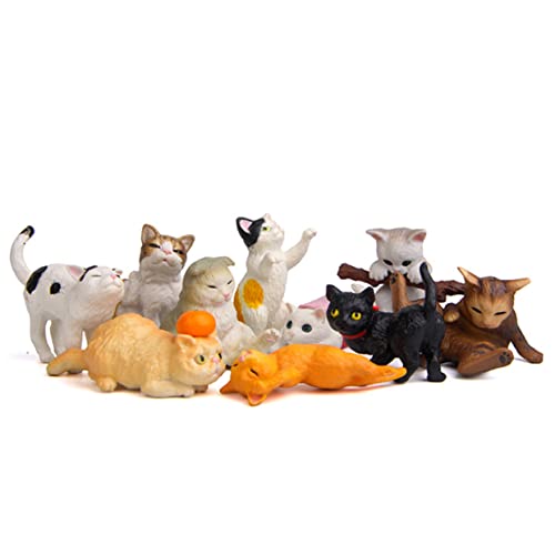 HOMOCONO 10er Set Katzenfiguren Liebevolle Katzenornamente Für Tischdekoration Niedliche Katzenmodelle Als Fotorequisiten Und Kreative Wohnaccessoires von HOMOCONO