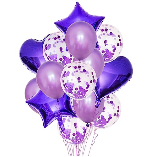 HOMOCONO 14 Stück Aluminiumfolie Luftballons Set Dekorative Partyballons Für Geburtstagsfeiern Hochzeiten Und Feste 2 Herzform 18 Zoll 2 Pentagrammform 18 Zoll 5 von HOMOCONO