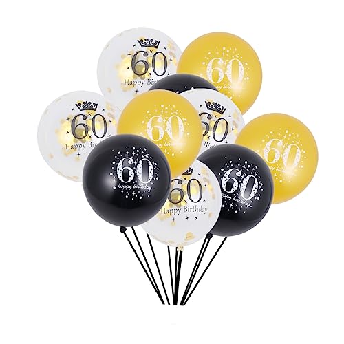 HOMOCONO 15 Stück Digitale Konfetti Luftballons Deko Luftballons Für Geburtstag Jubiläum Hochzeit Kommunion Pastellfarben Party Ballon Zubehör 60 Geburtstag von HOMOCONO