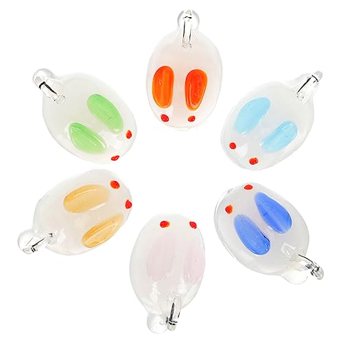 HOMOCONO 15St Hase Glasdekoration Lampwork-Perlen Zierperlen Dekor Miniaturkaninchen Hasenanhänger hasen hasen zubehör dekorative Schmuckperlen perlen dekor selber machen Colorful von HOMOCONO