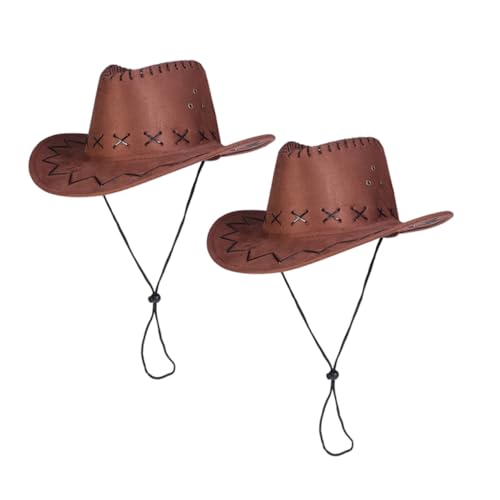 HOMOCONO 2 Stück Kappe Für Kinder Cowboy Hüte Hut Für Kinder Anziehhut Kinderhut Cowgirl Hut Hüte Für Kinder Hut Für Kinder Dekorativer Hut Kinderhüte Neuartiger Hut Cowgirl von HOMOCONO