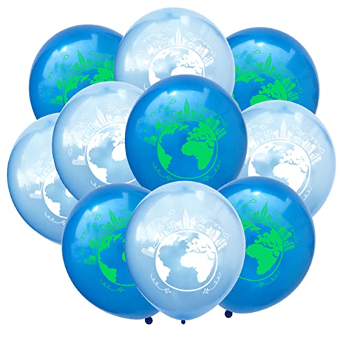 HOMOCONO 20 Stück 12 Ballondekoration Fotokabinen-Ballon Erde Ballons Hochzeitsballons Ballons Dekoration world map deckenverkleidung Geburtstagsverzierung Partyballons Blue von HOMOCONO